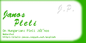 janos pleli business card